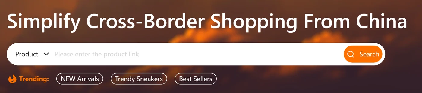 Sugargoo product-link entry with its URL placeholder